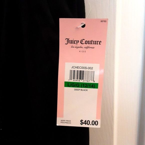 Juicy Couture Stretch Velour Leggings Black Size L (Girls 12-14) - Picture 6 of 6
